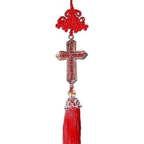 Auto-Anhänger aus Metall, Diamantkreuz, Rückspiegel-Anhänger, Dekoration (1/5)