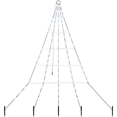 Sapin de Noël LED avec insert de sol, lumière blanche froide, 182 cm, matériau métallique. (1/5)