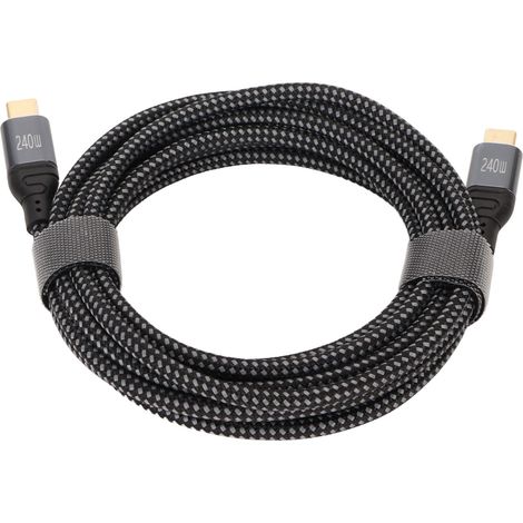 240-W-USB-C-PD-Kabel (3 m, Stecker auf Stecker) mit E-Mark-Chip, PD 3.1-kompatibel für Laptops, Smartphones und Tablets