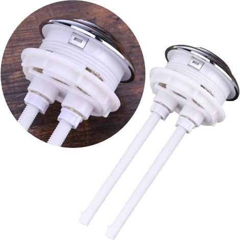 Bouton Poussoir pour réservoir WC Double, 48mm, Abs, Argenté (1/5)