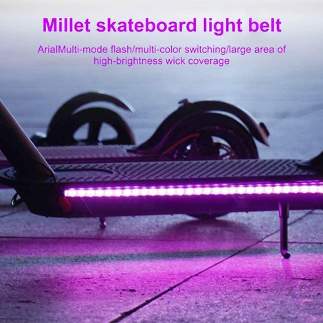 Striscia luminosa a LED, luci a striscia luminosa a LED pieghevoli impermeabili per scooter elettrico Xiaomi M365 per skateboard, decorazione esterna per scooter