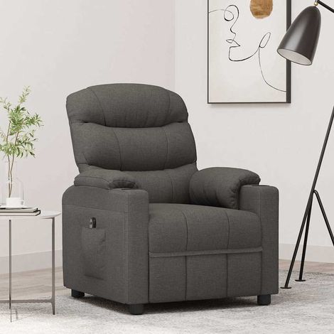 Relaxsessel Elektrisch Dunkelgrau Stoff
