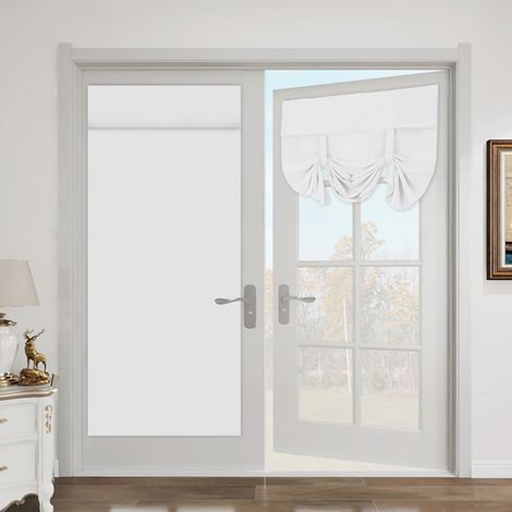 Rideau Pour Porte Coulissante - 66 x 102 cm - Polyester - Occultant Et Isolant Thermique - Blanc - 1 Pièce (1/4)