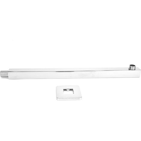 Tige d'extension de pommeau de douche en acier inoxydable, bras de douche mural effet pluie G1/2 po (1/5)