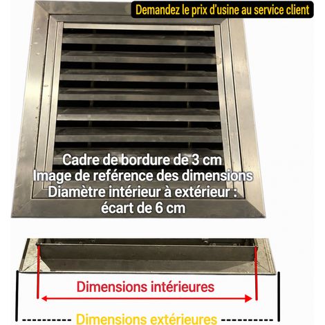 Grille d'aération persienne pare-pluie 304 diamètre intérieur 360360 ventilation murale façade extérieure – 66 × 66 × 4 cm – Livraison gratuite (1/3)