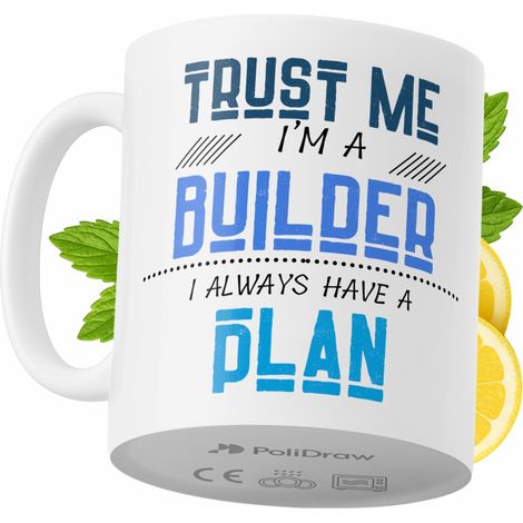 Lustige Kaffeetasse mit witzigem Textdesign für Bauarbeiter – ideal für Geburtstage, Namenstage und Feiertage. Hochwertige Tasse für besondere Anlässe im Büro oder Homeoffice. Farbe: Weiß, 330 ml.