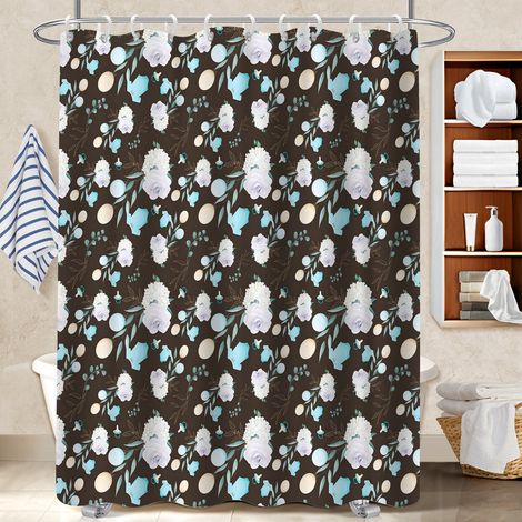 Voile de douche polyester 180x180 décoratif rideau imperméable pour un moment de détente absolue (1/5)