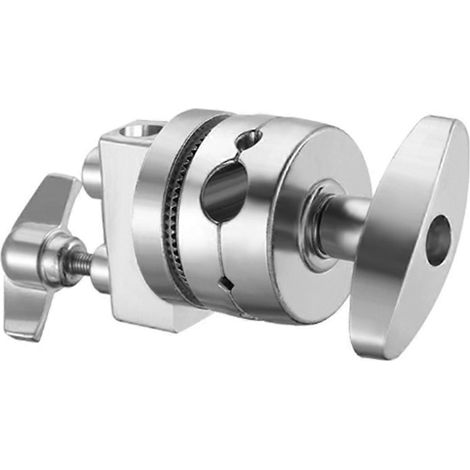 Adaptateur de montage multifonctionnel pour pied d'éclairage, support pivotant robuste avec poignée pour rallonge de bras (argenté) (1/4)