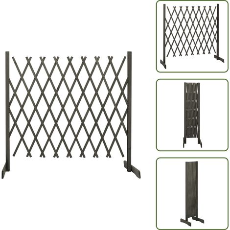 Recinzione estensibile - vidaXL Traliccio da Giardino Grigio 180x100 cm in Massello di Abete - Recinzione per giardino