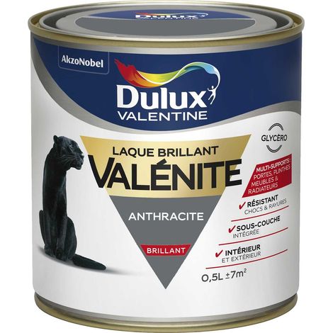 Peinture Laque Valénite Brillant Anthracite 0,5 L - Dulux Valentine