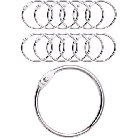 12 Anneaux de Rideaux Douche avec Crochet en Métal – Anneau Circulaire ouvrable de 50 mm pour Rideaux, Salle de Bain, Maison, Classeurs – Couleur Métallique (1/5)