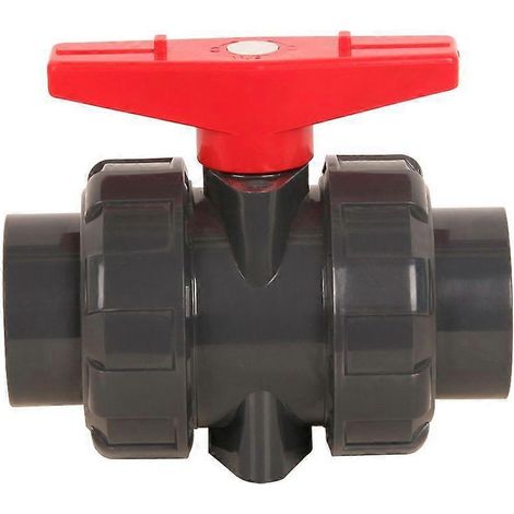 Vanne à double union à coller, diamètre 25 mm, vanne à bille sphérique en PVC, DN20 (diamètre intérieur 25 mm) (1/5)