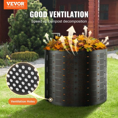 Composteur de Jardin 1000 L Bac à Compost Extérieur Extensible en PEHD Diamètre 106,68 cm Facile à Installer Grande Capacité pour… (1/5)