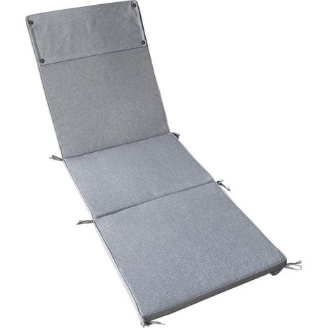 Cuscino per lettino in poliestere grigio chiaro sfoderabile 59x195 cm (1/2)