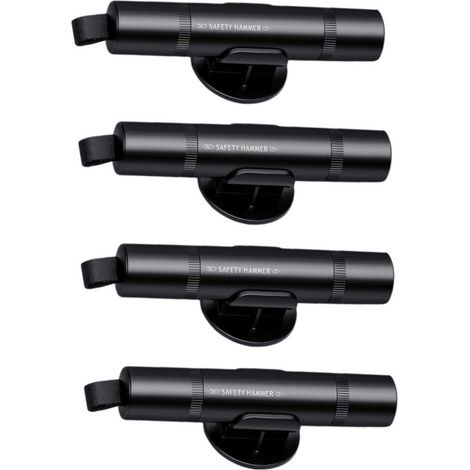 Pack de 4 Marteaux d'urgence pour voiture — aluminium avec coupe-ceinture et brise-vitre à ressort (1/5)