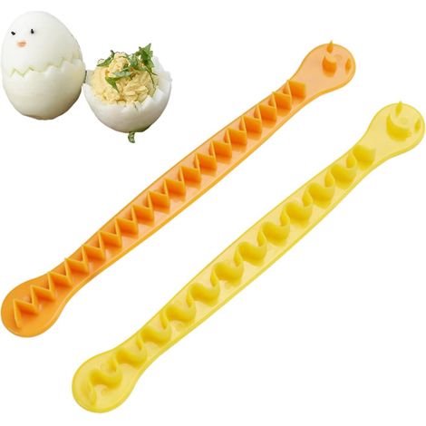 Lot de trois coupe oeufs en zigzag pour oeufs durs outil de découpe ondulée pour garniture et présentation (1/5)