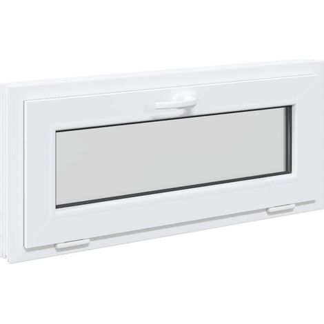 Fenêtre de cave RISOR 90 x 40 cm en PVC et verre blanc