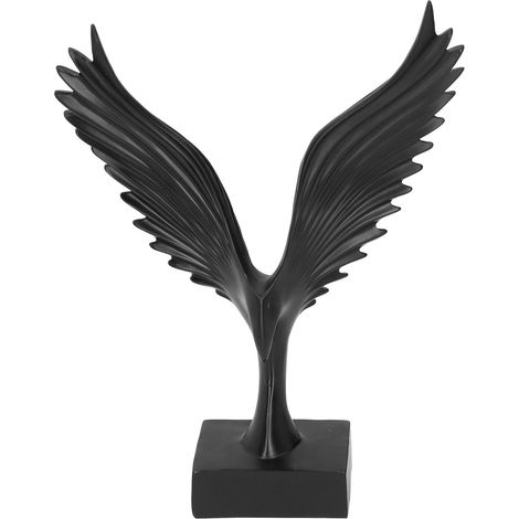 Aile d'ange en résine, sculpture décorative, ornement de bureau, aigle abstrait, décoration intérieure BS086 Noir (1/5)