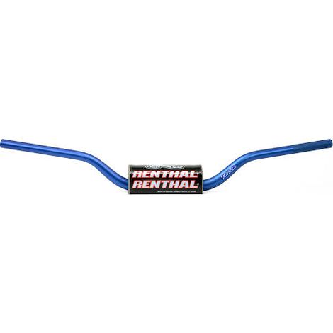 Renthal MX Fatbar Cr High Motocross-Lenker 28,6 mm, Blau, 1 1/8 Zoll, mit Schwamm (1/4)