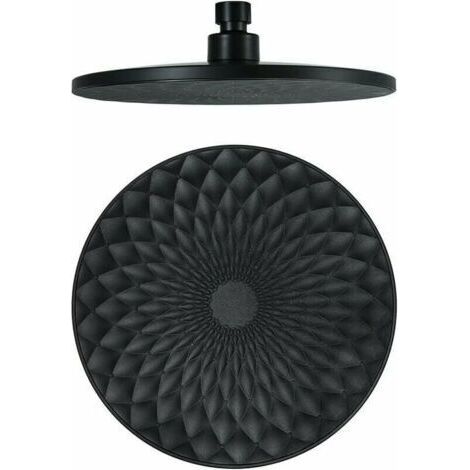 Tête de Douche, Ronde 9 Pouces Pommeau Douche Fixes ABS Tête de Douche Pluie Economie d'eau Haute Pression Pomme de Douche Pluie, G1/2 Connexion,Noir