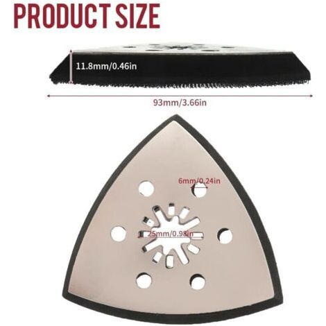 [JAMAIS UTILISÉ]Plateau de ponçage fin 93 mm, disque de ponçage multi-outils, ponceuse triangulaire, accessoires pour ponceuse Delta, Lot de 2 (1/3)