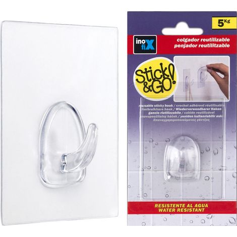 Support Mural Adhesif Reutilisable 80x62 Mm Transparent (BLISTER) Inofix (1/3)