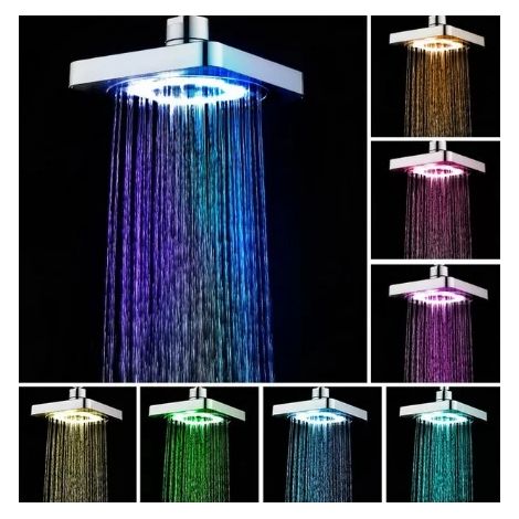 Pommeau de douche lumineux LED automatique à 3 couleurs avec capteur de température et filtre d'économie d'eau pour salle de bain (1/5)