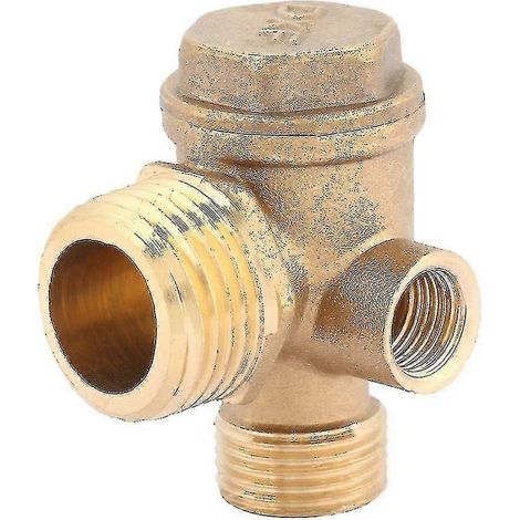 Clapet anti-retour, clapet anti-retour en laiton à 3 voies pour compresseur d'air, outil de raccordement de tuyau à filetage mâle, 20 16 10 mm, type T. (1/2)