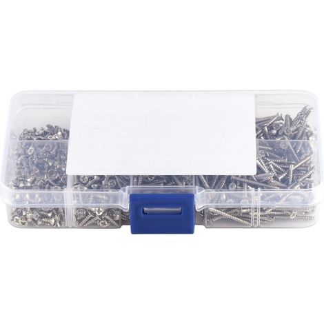 800pcs M2 Cross Drive Flat Head Self&8209Tapping Screws Woodworking Fastener with Box
