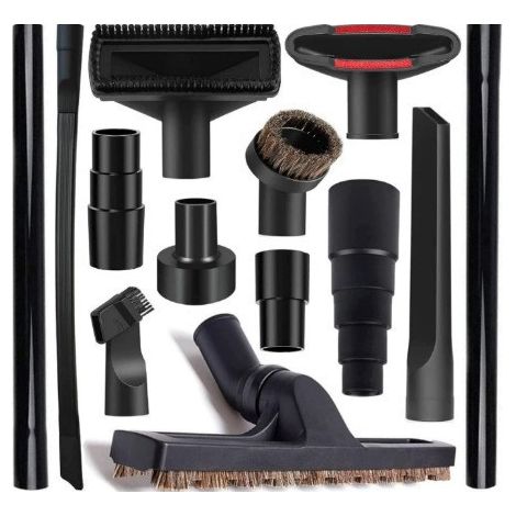 Kit de accesorios para aspiradora (13 piezas), accesorios universales para aspiradora, boquilla plana, cabezal de cepillo redondo, etc. (1/4)