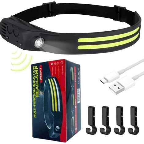 Wiederaufladbare Stirnlampe mit 230°-Bewegungssensor, ideal für Camping, Angeln, Joggen und Radfahren (1/5)