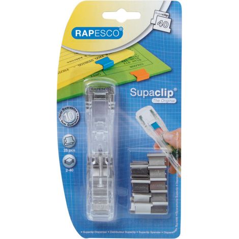 Supaclip 40 dispensador de clips Transparente