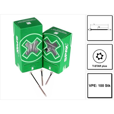 SPAX HI.FORCE Tellerkopfschraube 6,0 x 140 mm 100 Stk. ( 0251010601405 ) Teilgewinde Torx T-STAR plus T30 4CUT WIROX