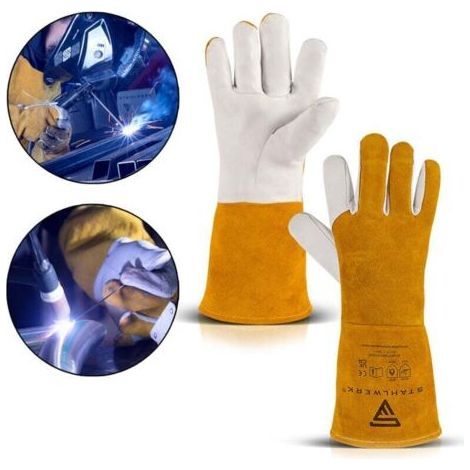 PA AIPERQ Gants De Soudeur Soudure Longue Protection Soudure Isolation Thermique Résistant à L'Usure 36Cm (1/3)