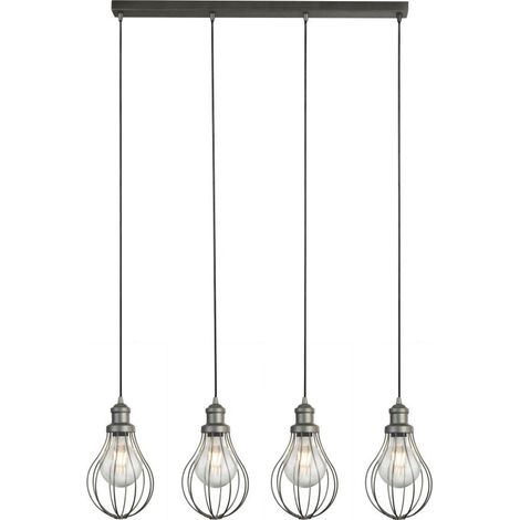 Searchlight Balloon Cage - Pendentif suspendu cage ballon à 4 lumières argenté, E27 (1/3)