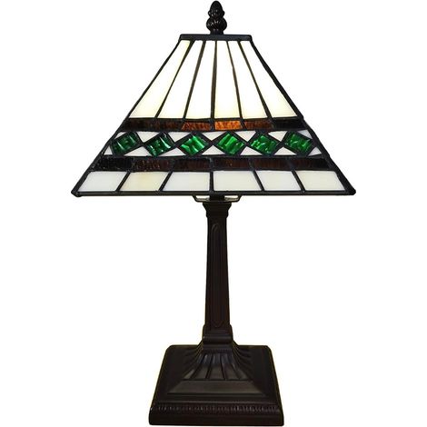 Lampe de table et lampe de bureau en polyrésine coloris beige 20 x 20 x 34 cm - PANGIVO (1/2)