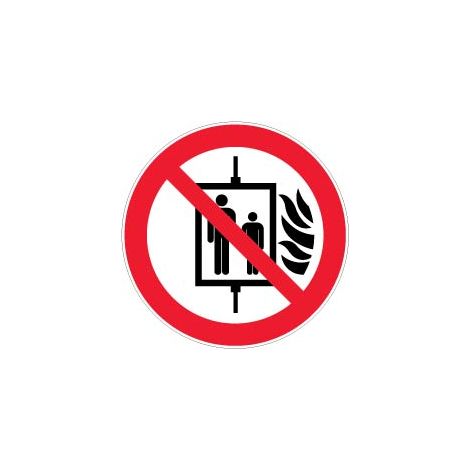 Panneau Interdiction d'utiliser l'ascenseur en cas d'incendie - Rigide Ø80mm - 4021591
