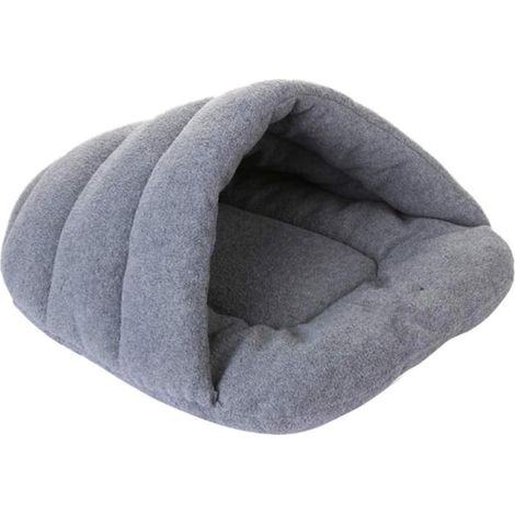 Sac de couchage chaud pour chien et chat - En feutre lavable - Antibactérien - Nid d'hiver pour animaux de compagnie (gris) (S) (1/5)
