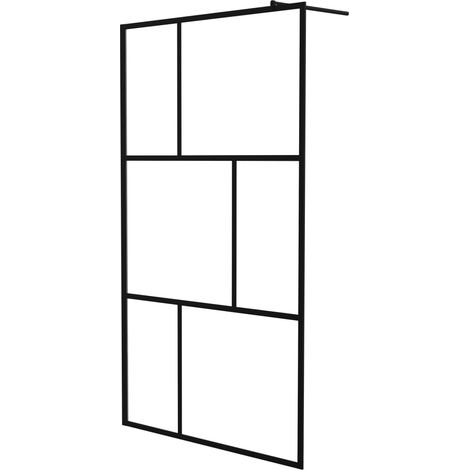 Cabina doccia parete divisoria doccia cabina doccia bagno interno casa vetro temperato 115 x 195 cm nero 020002139