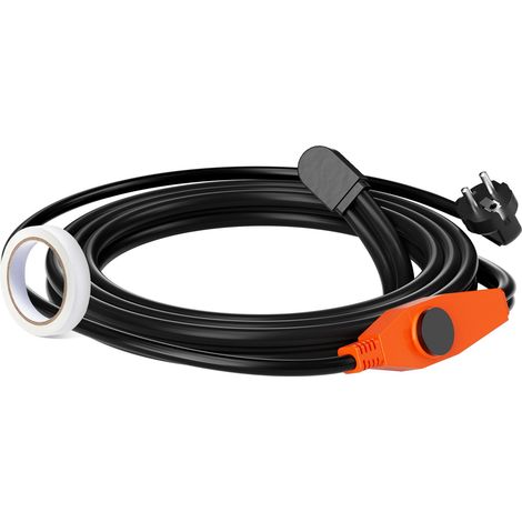 Câble Chauffant Tuyaux Antigel 4 m 23 W/m avec Thermostat Intégré, Installation Pratique pour Conquérir l'Hiver du Gel, Protection Conduites d'Eau Maison, Tuyaux en PVC, en Métal, en Plastique (1/5)