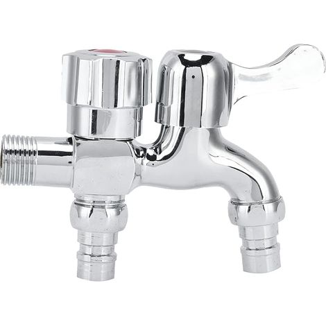 Robinet robinet double robinet pour machine à laver robinet de robinet, robinet d'économie d'eau pour machine à laver fournitures d'irrigation de jardin (1/5)