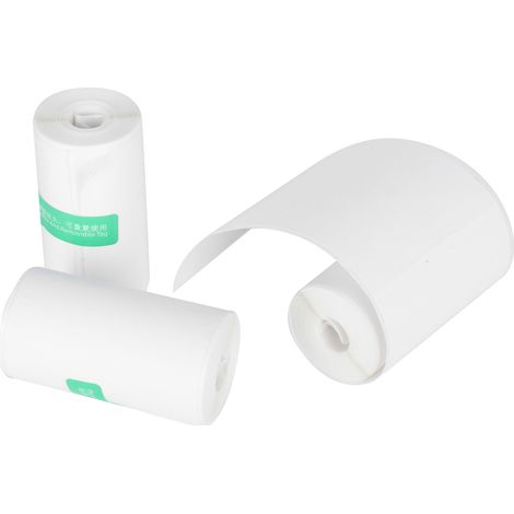 Lot de 3 rouleaux d'étiquettes thermiques autocollantes blanches pour imprimante de reçus, papiers de caisse, fournitures de bureau (1/5)