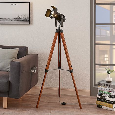 [GEBRAUCHT] B-Ware Lindby Holz Stehlampe Hilma Standleuchte Wohnzimmerleuchte Deko Leseleuchte E27