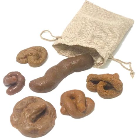 Faux Caca, 6 Pièces Caca en Plastique Fausse Crotte Merde, Caca Extensible Amis De Merde Farce Et Attrape, Livré avec Un Sac à Cordon, pour Le Poisson d'Avril d'halloween (1/5)