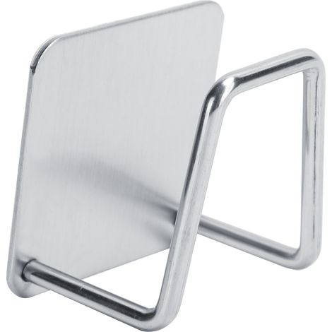 Porte-éponge en forme de U en acier inoxydable, égouttoir pour évier, étagère de rangement de cuisine, argent (1/5)