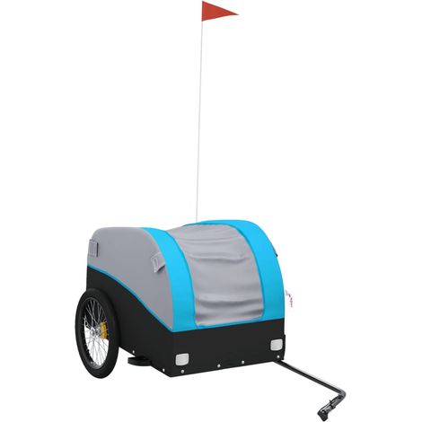 Remorque pour vélo noir et bleu 45 kg fer