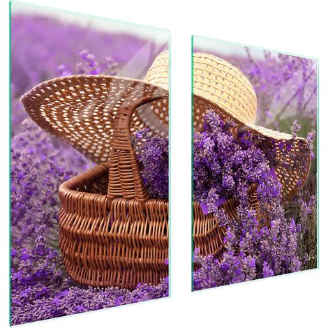 Assiette de protection en verre pour la cuisine 65x52 lavande (1/5)