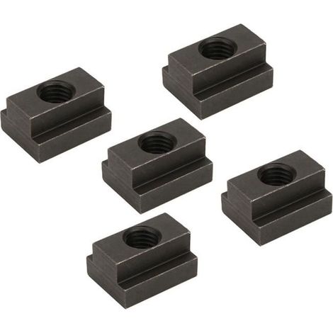 Écrou à fente en T -   - M12 - Acier 45 - Finition oxyde noir - Lot de 5