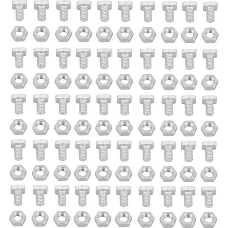 50 écrous en aluminium 50 boulons ensemble d'accessoires pour outils de serre (1/3)