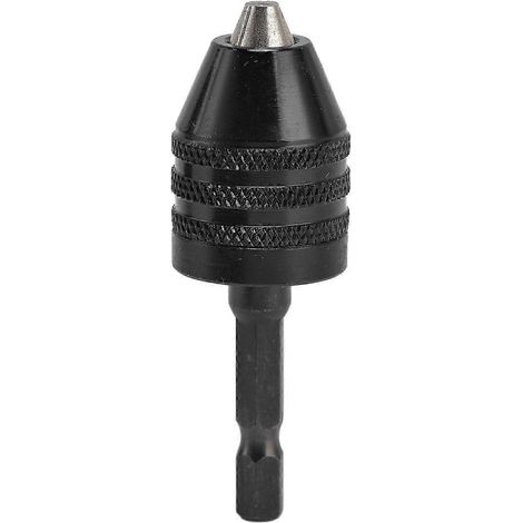 Adaptateur/convertisseur pour mandrin de perceuse sans clé, 3 mors, queue hexagonale 1/4 po, embout de vissage à percussion, noir (1/5)